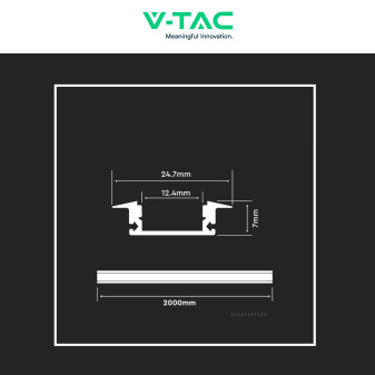 VT-8156 Profilo in Alluminio da 2m per Strisce LED V-Tac