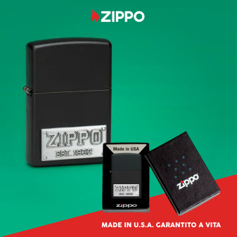 Accendino Zippo mod. 48689 Zippo License Plate Emblem Ricaricabile