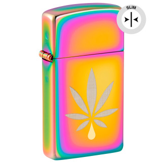 Accendino Zippo Slim 48670 Leaf Design Ricaricabile Antivento