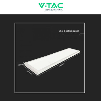 VT-12030 Pannello LED Rettangolare 120x30 40W SMD Driver V-Tac