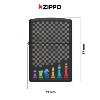 Accendino Zippo mod. 48662 Chess Pieces Design Antivento