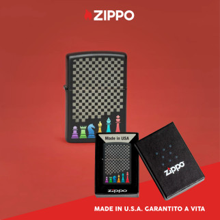 Accendino Zippo mod. 48662 Chess Pieces Design Antivento