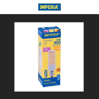 Lampadina LED E14 6W Tubolare T21 SMD Trasparente Imperia