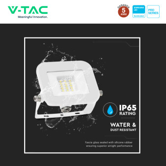 V-Tac Pro VT-44010 Faro LED 10W IP65 Chip Samsung Bianco