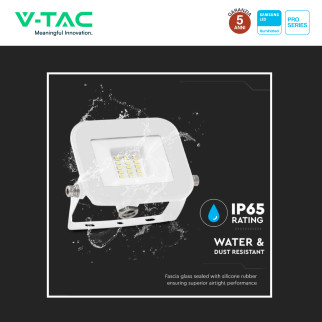 V-Tac Pro VT-44010 Faro LED 10W IP65 Chip Samsung Bianco