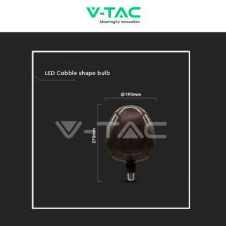 VT-2263 Lampadina LED E27 4W Mela Filament Vetro Oscurato V-Tac