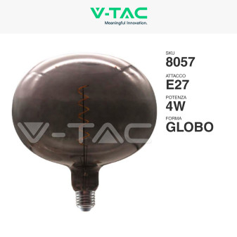 VT-2265 Lampadina LED E27 4W Ciottolo Filament Vetro V-Tac