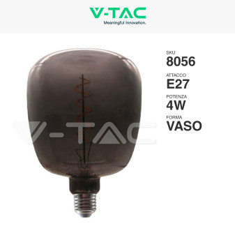 VT-2264 Lampadina LED E27 4W Forma Vaso Filament Vetro V-Tac