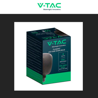 VT-2264 Lampadina LED E27 4W Forma Vaso Filament Vetro V-Tac