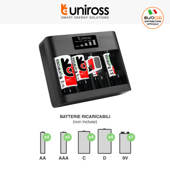 Uniross Universal Charger Caricabatterie Universale AA / AAA / C / D / 9V