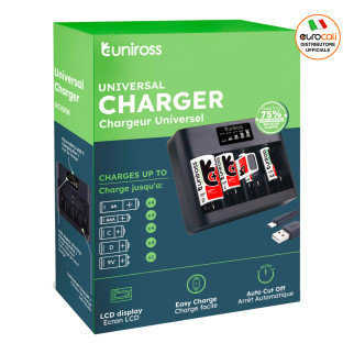 Uniross Universal Charger Caricabatterie Universale AA / AAA / C / D / 9V