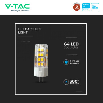VT-234 Lampadina LED G4 Spotlight 3.2W Tubolare SMD Chip Samsung V-Tac