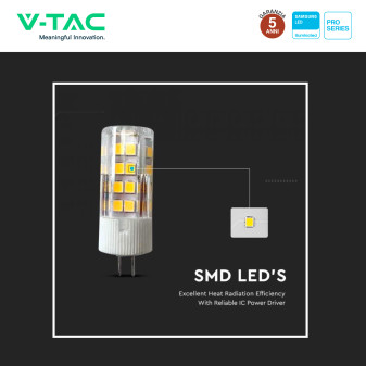 VT-234 Lampadina LED G4 Spotlight 3.2W Tubolare SMD Chip Samsung V-Tac