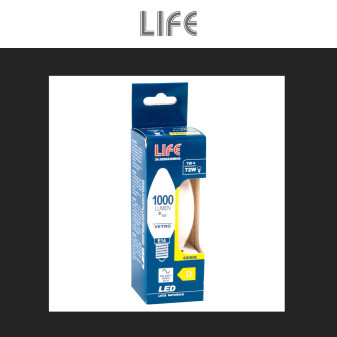 Lampadina LED E14 Filament 7W Candela C35 in Vetro Life