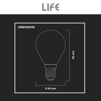 Life Lampadina LED E14 7W P45 MiniGlobo SMD in Vetro