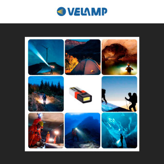 Velamp Torcia LED COB 1W pila 9V Tascabile