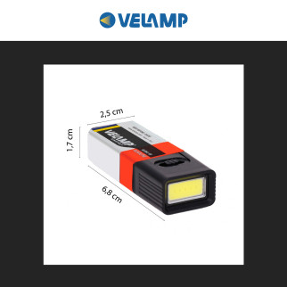 Velamp Torcia LED COB 1W pila 9V Tascabile