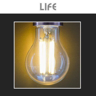 Lampadina LED E27 11W A60 Goccia Filament Vetro Trasparente Life