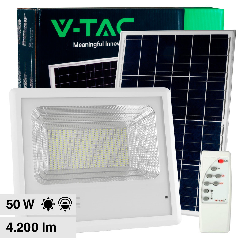 VT-300W Faro LED 50W IP65 Pannello Solare con Telecomando V-Tac