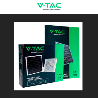 VT-300W Faro LED 50W IP65 Pannello Solare con Telecomando V-Tac