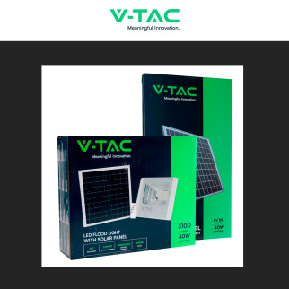 VT-200W Faro LED 40W IP65 Pannello Solare con Telecomando V-Tac
