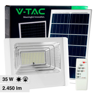 VT-100W Faro LED 35W IP65 Pannello Solare con Telecomando V-Tac
