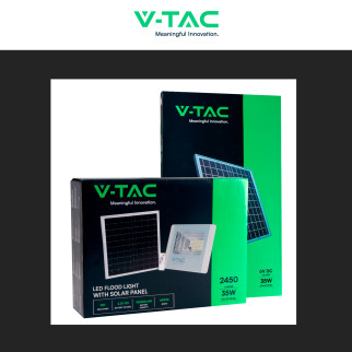 VT-100W Faro LED 35W IP65 Pannello Solare con Telecomando V-Tac