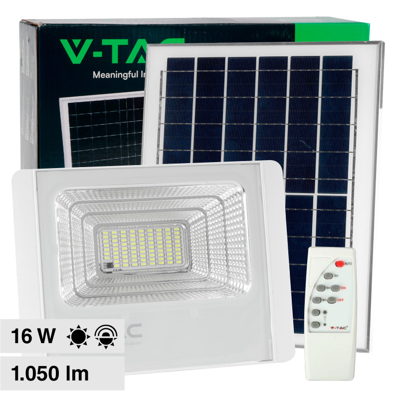 VT-40W Faro LED 16W IP65 Pannello Solare con Telecomando V-Tac