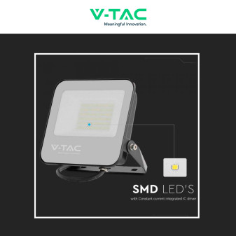 V-Tac VT-4456 Faro LED 50W Faretto SMD IP65 Colore Nero