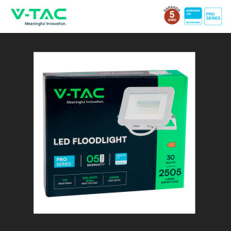 V-Tac Pro VT-44030 Faro LED 30W SMD IP65 bianco