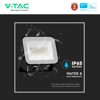 V-Tac Pro VT-44030 Faro LED 30W SMD IP65 nero