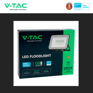 V-Tac Pro VT-44030 Faro LED 30W SMD IP65 nero
