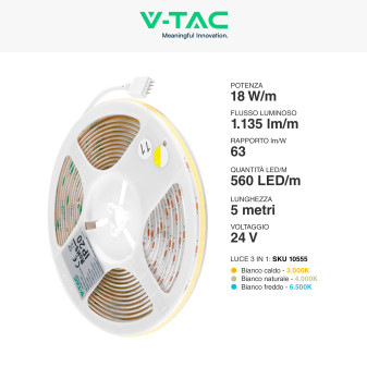 VT-COB-560 V-Tac Striscia LED SMD Flessibile 90W 5mt