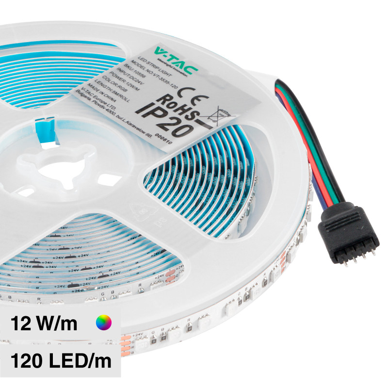 VT-3535-120 Striscia LED Flessibile 60W SMD RGB 120 LED/m 24V - 5m V-Tac