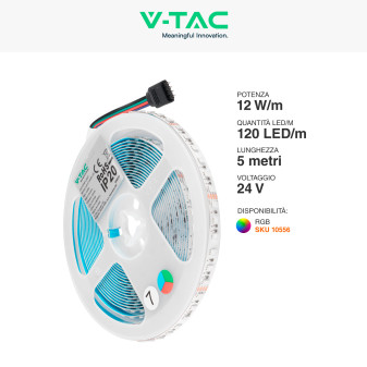 VT-3535-120 Striscia LED Flessibile 60W SMD RGB 120 LED/m 24V - 5m V-Tac