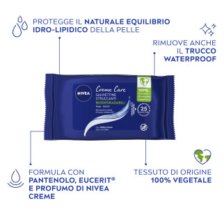Creme Care Salviettine Struccanti Confezione da 25pz NIVEA