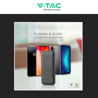 VT-3527 Power Bank 10000mAh Portatile Ricarica Rapida V-Tac
