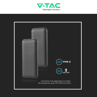 VT-3527 Power Bank 10000mAh Portatile Ricarica Rapida V-Tac