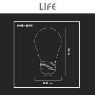 Life Lampadina LED E27 7W MiniGlobo G45 Filament in Vetro