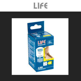 Life Lampadina LED E27 7W MiniGlobo G45 Filament in Vetro