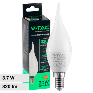 V-Tac VT-1818TP Lampadina LED SMD E14 3,7W C37 Candela Fiamma V-Tac