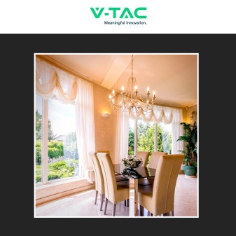 V-Tac VT-1818TP Lampadina LED SMD E14 3,7W C37 Candela Fiamma V-Tac