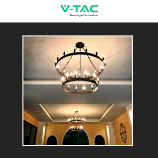 V-Tac VT-1818TP Lampadina LED SMD E14 3,7W C37 Candela Fiamma V-Tac