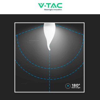 V-Tac VT-1818TP Lampadina LED SMD E14 3,7W C37 Candela Fiamma V-Tac