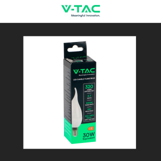 V-Tac VT-1818TP Lampadina LED SMD E14 3,7W C37 Candela Fiamma V-Tac