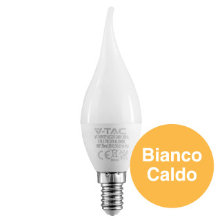 V-Tac VT-1818TP Lampadina LED SMD E14 3,7W C37 Candela Fiamma V-Tac