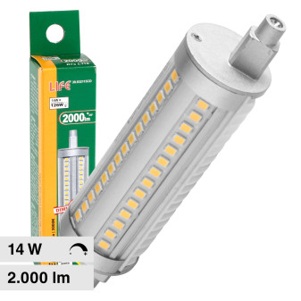 Lampadina LED R7s 14W Tubolare L118 SMD Dimmerabile
