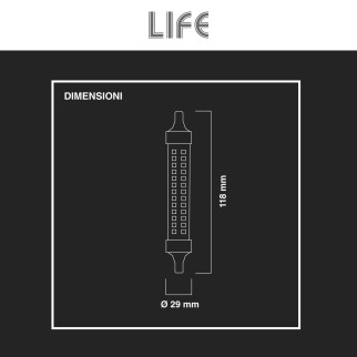 Lampadina LED R7s 14W Tubolare L118 SMD Dimmerabile