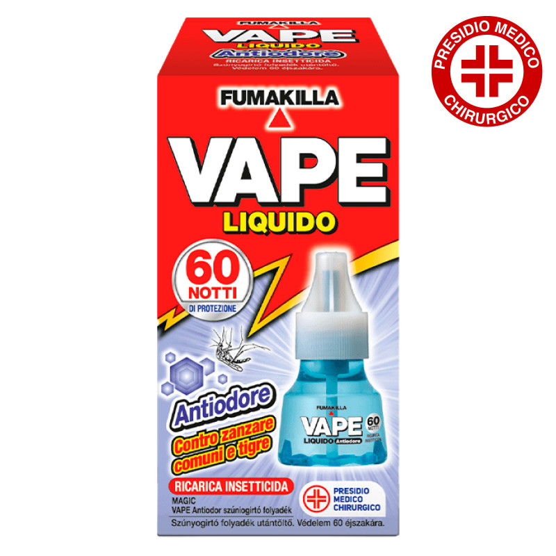 Ricarica Liquida Antiodore per Diffusore contro Zanzare Comuni e Tigre Vape
