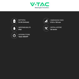 VT-7568 Lampada LED da Tavolo Candela V-Tac - SKU 10574